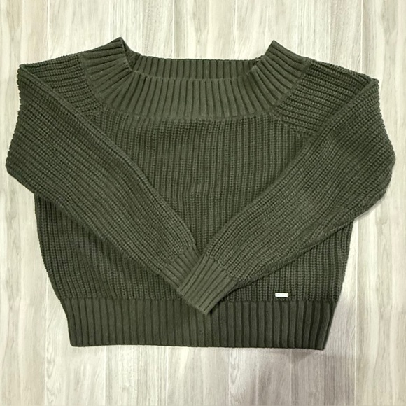 Hollister Olive Green Chunky Knit Sweater (Size S) - Picture 5 of 8